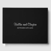 Black Simple Wedding Guest Book Gästebuch (Vorderseite)