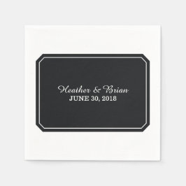 Black Simply Elegant Paper Napkins Serviette