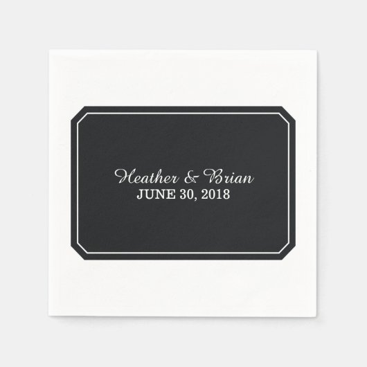 Black Simply Elegant Paper Napkins Serviette (Vorderseite)