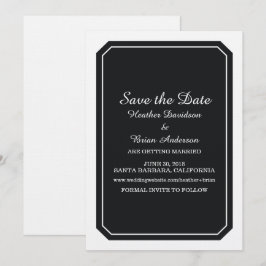 Black Simply Elegant Save the Date laden Einladung