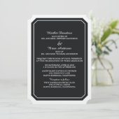 Black Simply Elegant Wedding Einladung (Stehend Vorderseite)