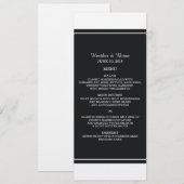 Black Simply Elegant Wedding Menu Menükarte (Vorne/Hinten)