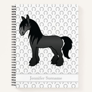 Black Sinti und Roma Vanner Clydesdale Horse & Tex Notizblock
