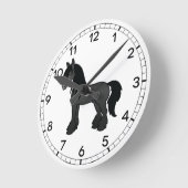 Black Sinti und Roma Vanner Clydesdale Shire Carto Runde Wanduhr (Winkel)