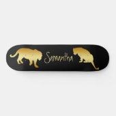 Black Skateboard Gold Lions personalisiert (Horizontal)