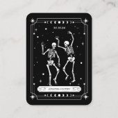 Black Skeleton Halloween Hochzeitssender RSVP Qr-C Begleitkarte (Rückseite)
