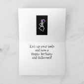 Black Skeleton Tanzen Halloween Geburtstag glückli Karte (Innenseite)