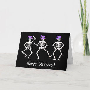 Black Skeleton Tanzen Halloween Geburtstag glückli Karte