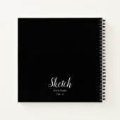 Black Sketch Book mit Personalisiertem Notebook Notizblock (Rückseite)