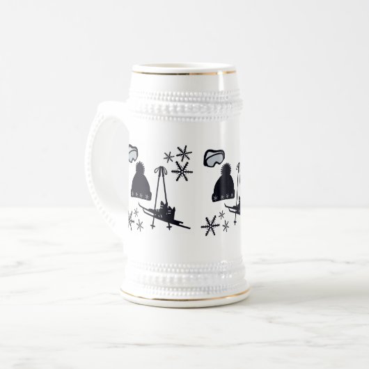Black ski & winter designs bierglas (Vorderseite Links)