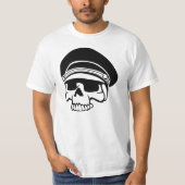 Black Skull Aviator Hat T-Shirt (Vorderseite)