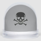 Black Skull gray snow globe Schneekugeln (Vorderseite)