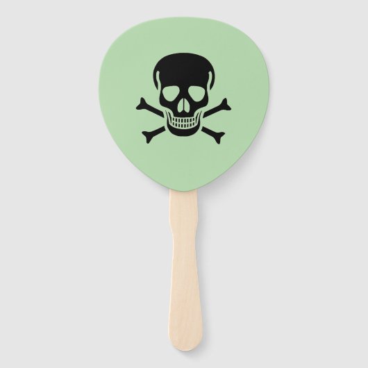 Black Skull Green Paddle-Fans Fächer (Vorderseite)
