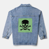 Black Skull Green Women Denim Jacke (Rückseite)