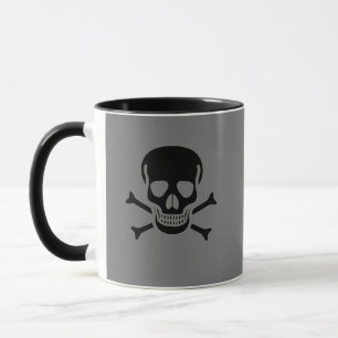 Black Skull Grey Black Combo Tasse Kaffee Tasse