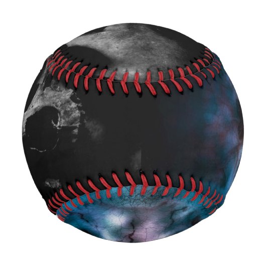 Black Skull Halloween Pattern Baseball (Rückseite)
