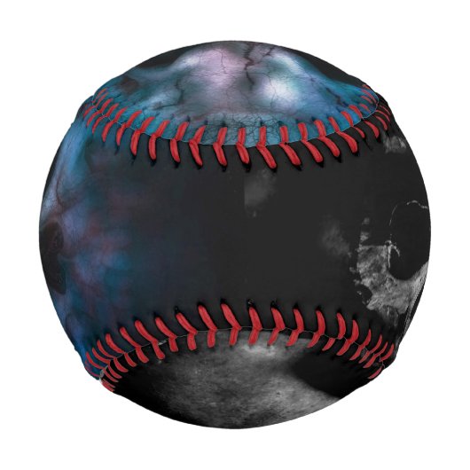 Black Skull Halloween Pattern Baseball (Vorderseite)