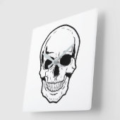 Black Skull Laughter Quadratische Wanduhr (Winkel)