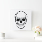 Black Skull Laughter Quadratische Wanduhr (Zuhause)