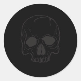 Black Skull Rock Star Cool Black Birthday Party Runder Aufkleber