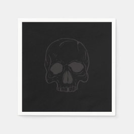 Black Skull Rock Star Cool Black Birthday Party Serviette