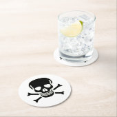 Black Skull Rundpapier Drink Coaster Runder Pappuntersetzer (Vor Ort)
