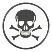 Black Skull White Hockey Puck (Vorderseite)