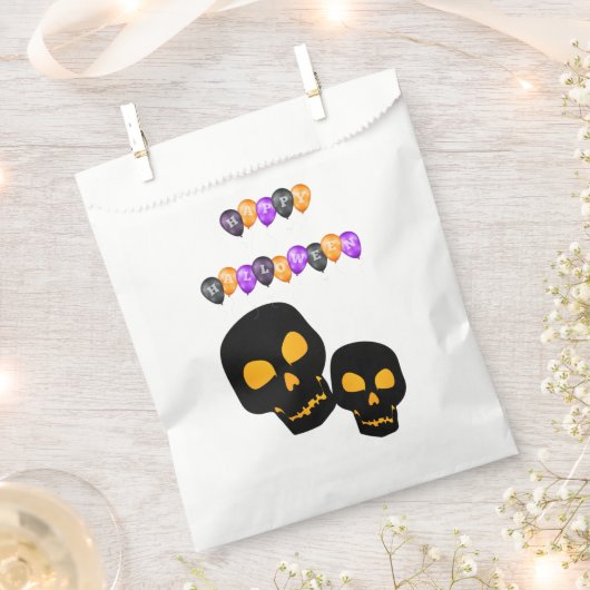 Black Skulls Frohe Halloween Balloons Geschenktütchen (Ausgeschnitten)