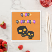 Black Skulls Frohe Halloween Balloons Serviette (Beispiel)