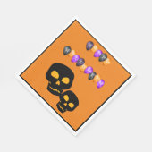Black Skulls Frohe Halloween Balloons Serviette (Ecke)