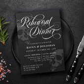 Black Skulls Goth Wedding Probe Dinner Einladung