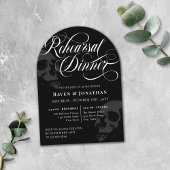 Black Skulls Goth Wedding Probe Dinner Einladung