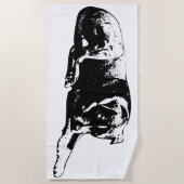 Black-Sky Dog Beach Handtuch (Vorderseite)