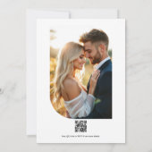 Black & Slate Photo/QR Code Floral Wedding Einladung (Rückseite)