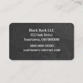 Black Slate Rock Muster Visitenkarte (Rückseite)