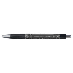 Black Slate Simply Floral Personalisiert Kugelschreiber