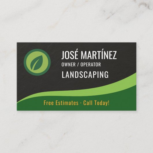 Black Slate Stone Landscaping Lawn Care Visitenkarte (Vorderseite)