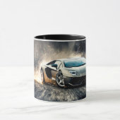 Black Sleek Driving Sports Car Automobil Tasse (Zentrum)