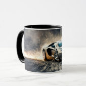 Black Sleek Driving Sports Car Automobil Tasse (Vorderseite Links)