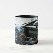 Black Sleek Driving Sports Car Automobil Tasse (Zentrum)