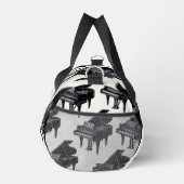 Black Sleek Piano Pattern Musiklehrer Student Duffle Bag (Rechts)