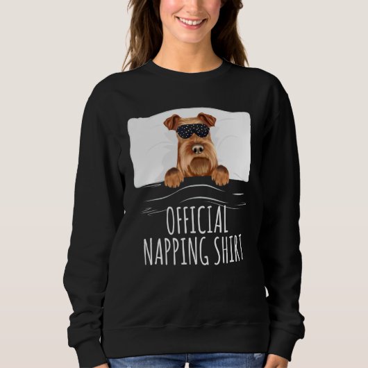 Black Sleep Mask Irish Terrier Offiziell Napping Sweatshirt (Vorderseite)