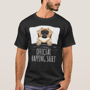 Black Sleep Mask Tibetan Spaniel Official Napping T-Shirt