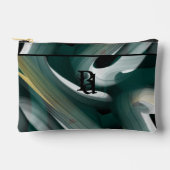 Black Small Accessory Pouch Trend Abstrakt grün Zubehörtasche (Vorderseite)