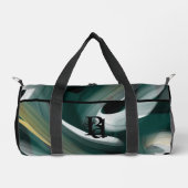 Black Small Duffel Bag Trend Abstrakt Green Gold Duffle Bag (Vorderseite)