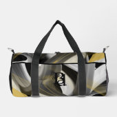 Black Small Duffel Bag Trend Abstrakt White Gold Duffle Bag (Vorderseite)
