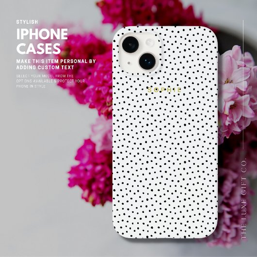 Black Small Polka Dot iPhone Case