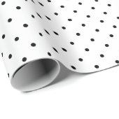 Black Small Polka Dots & White Chic Weihnachten Geschenkpapier (Rolleneckpunkt)