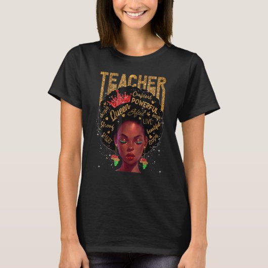 Black Smart Teacher Afro Black History BLM Melanin T-Shirt (Vorderseite)