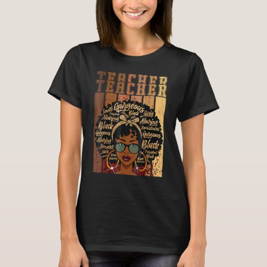 Black Smart Teacher Afro Liebe Melanin African Ame T-Shirt (Vorderseite)